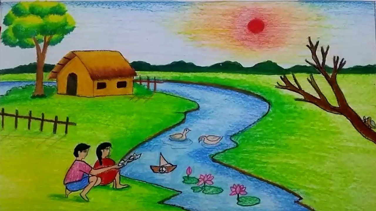 AFB 🎨 | Nature drawing for kids, Scenery drawing for kids, Art drawings  for kids