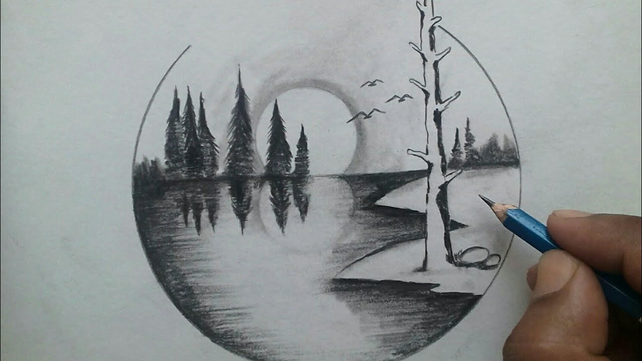 Nature Sketch Drawing Realistic - Drawing Skill