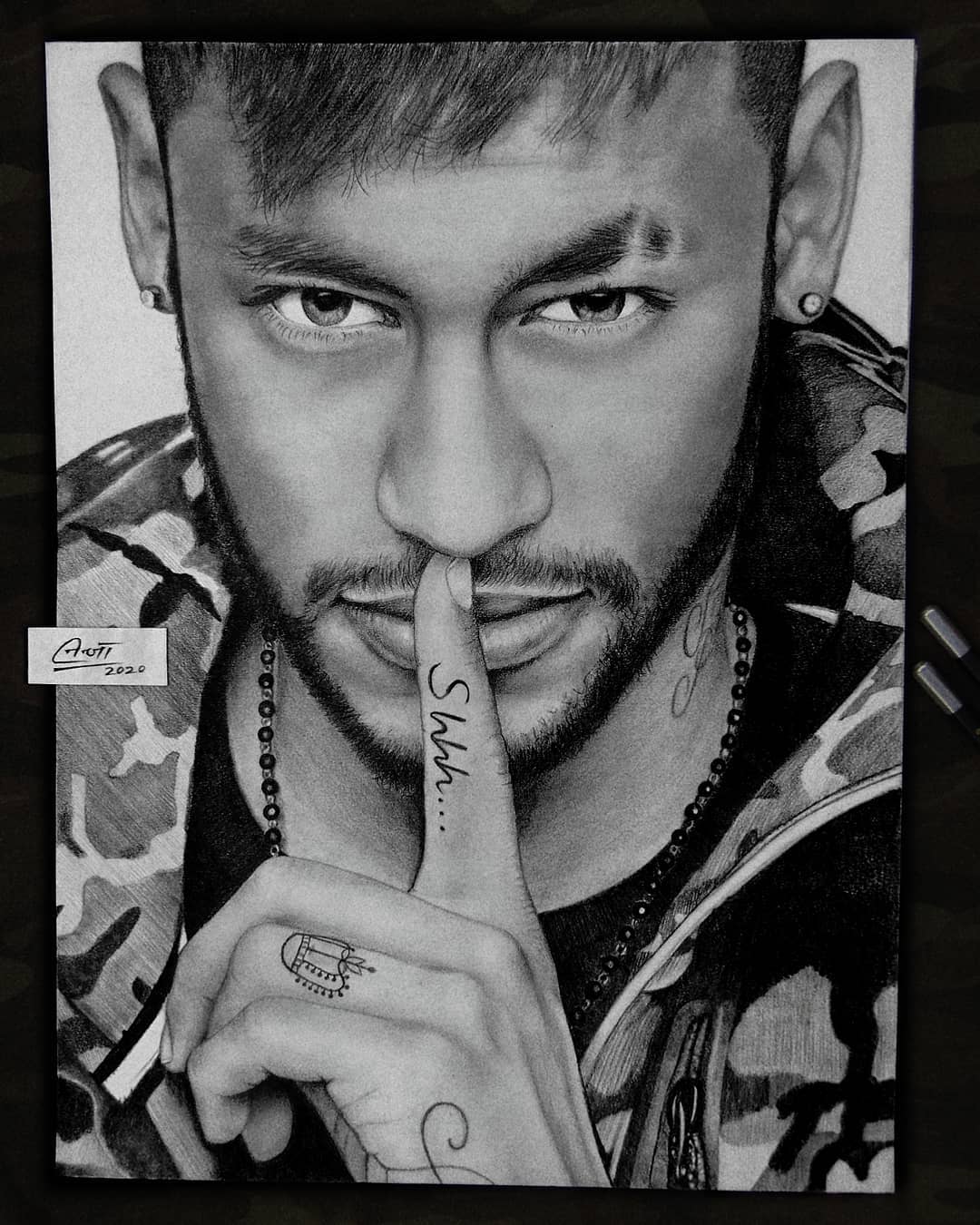 Neymar Jr. Pencil Artwork Drawing