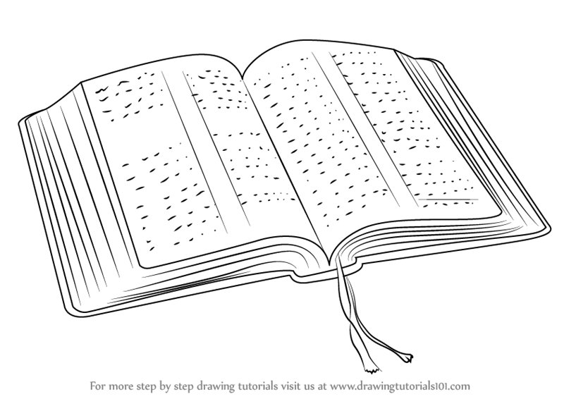 Open Book Drawing Realistic