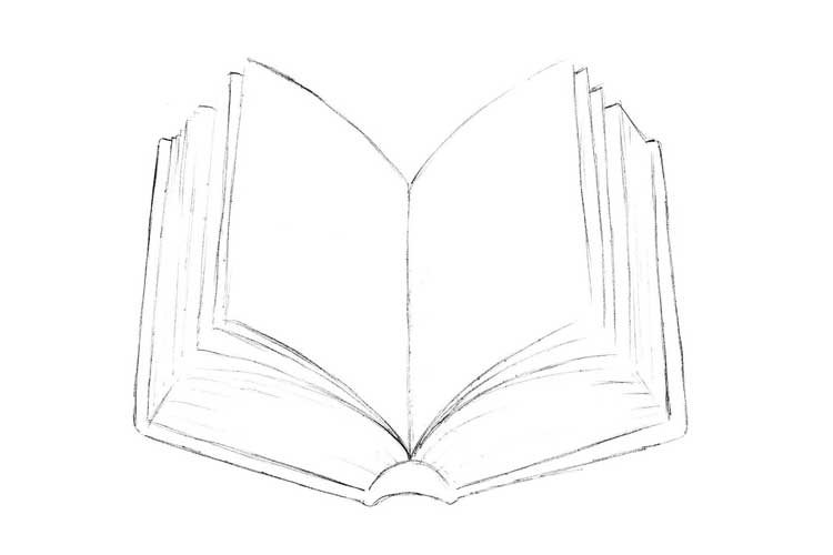 Open Book Drawing Sketch