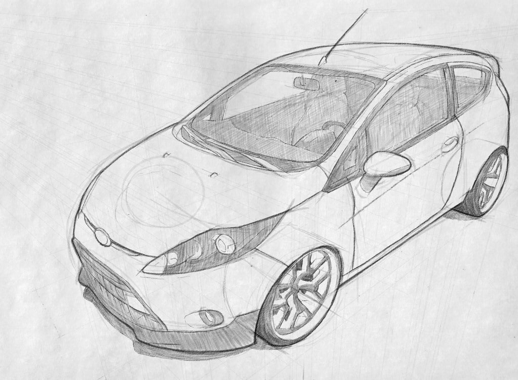 Pencil Car Drawing Best