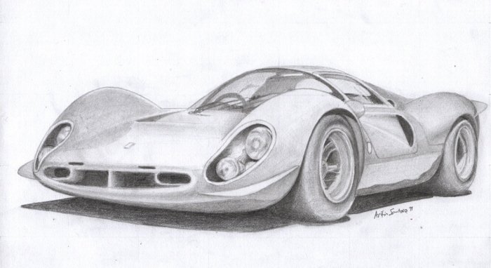 Pencil Car Drawing Image