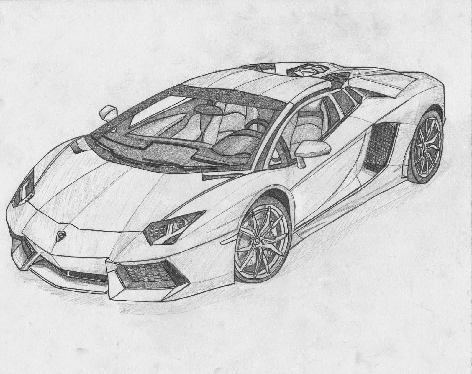 Lamborghini Car  27x378cm Original Pencil unframed drawing  Car  Speed  Drawing by Arre Felzza Adun  Saatchi Art