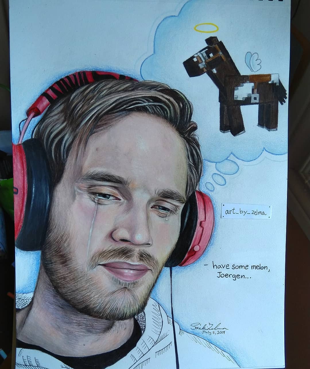 PewDiePie YouTuber Drawing Beautiful Image