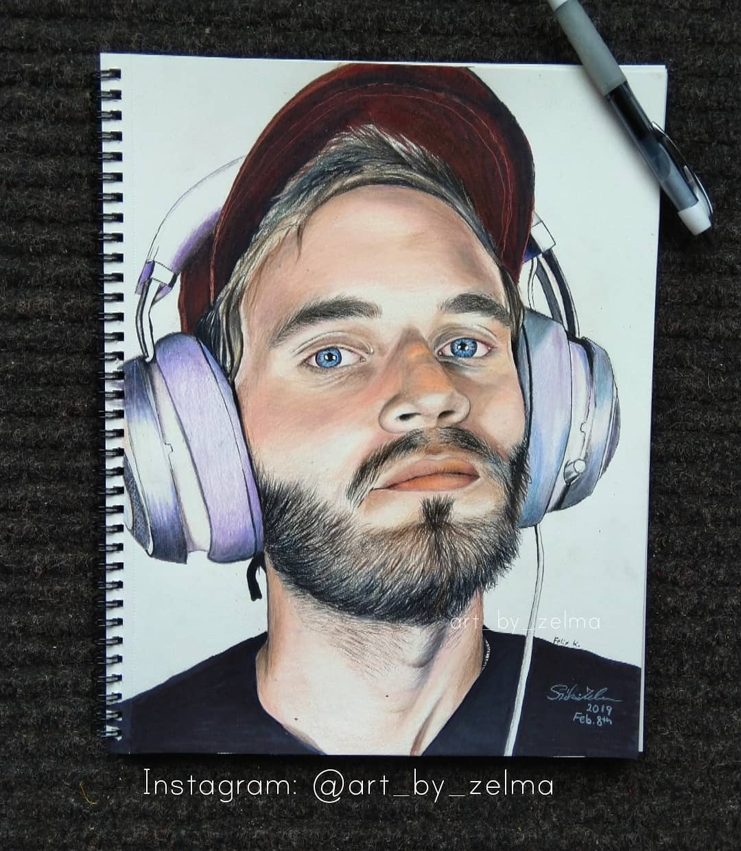 PewDiePie YouTuber Drawing Picture