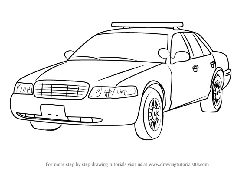 Police Car Art Drawing
