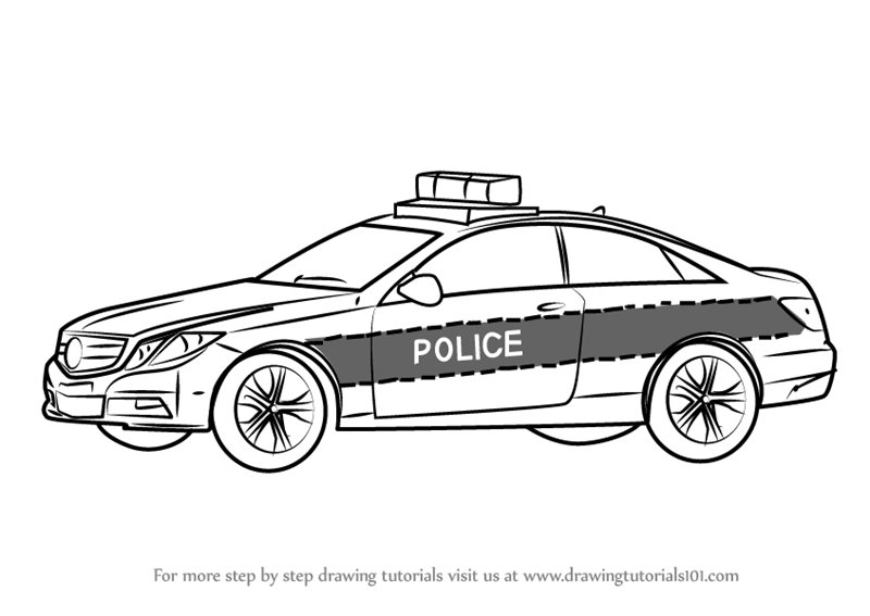 Police Car Drawing Best