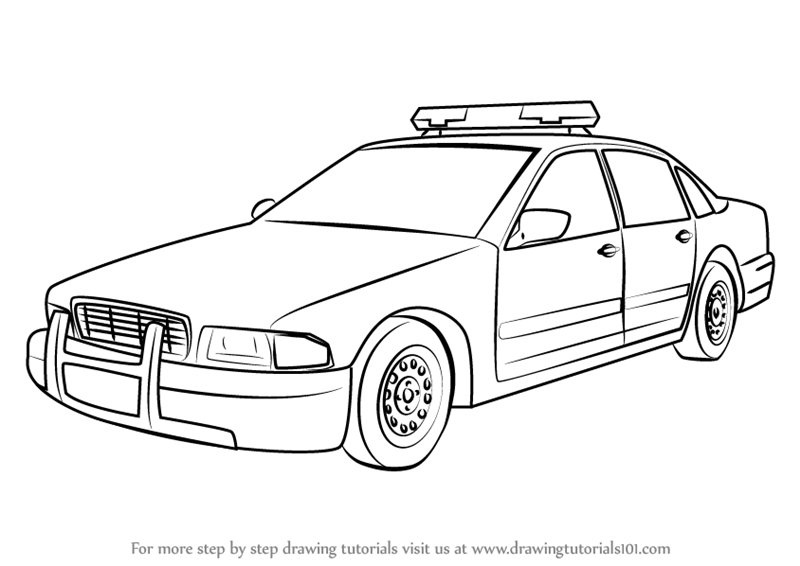 Police Car Drawing High-Quality