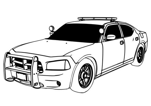 Draw Police Car ~ Police Car Drawing, Pencil, Sketch, Colorful ...
