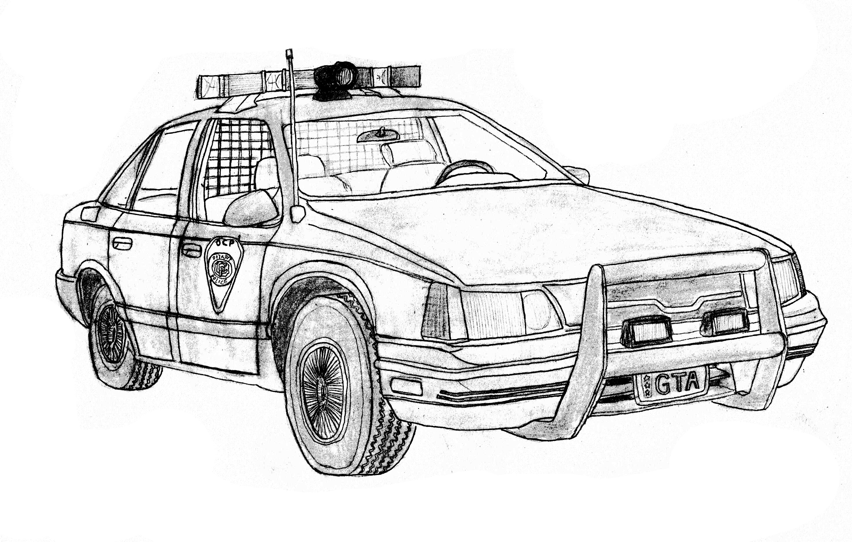 Police Car Drawing Sketch