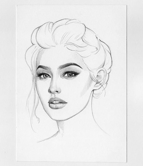 Premium Vector | Drawing girl portrait line sketch-saigonsouth.com.vn