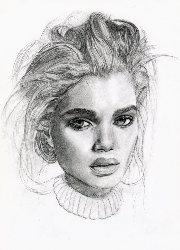Portrait Sketch Drawing Beautiful Art