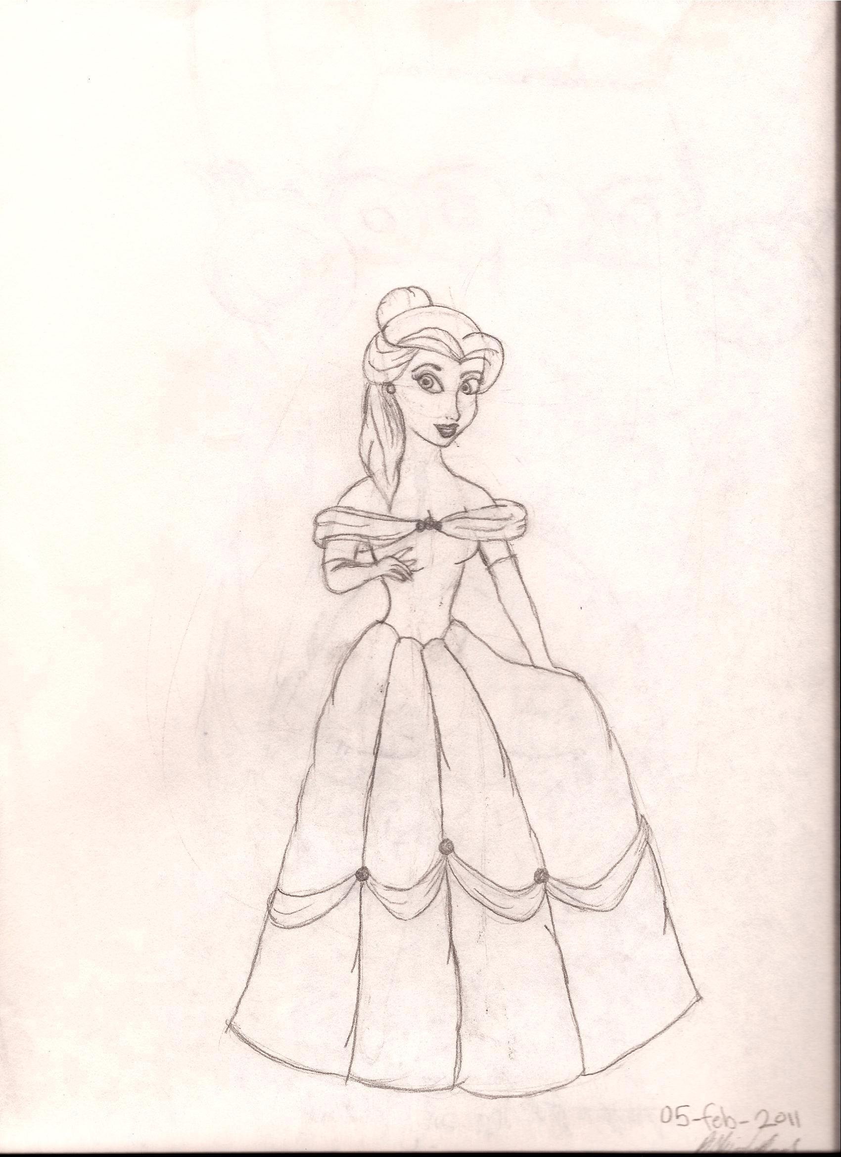 Princess Sketch Drawing Beautiful Image