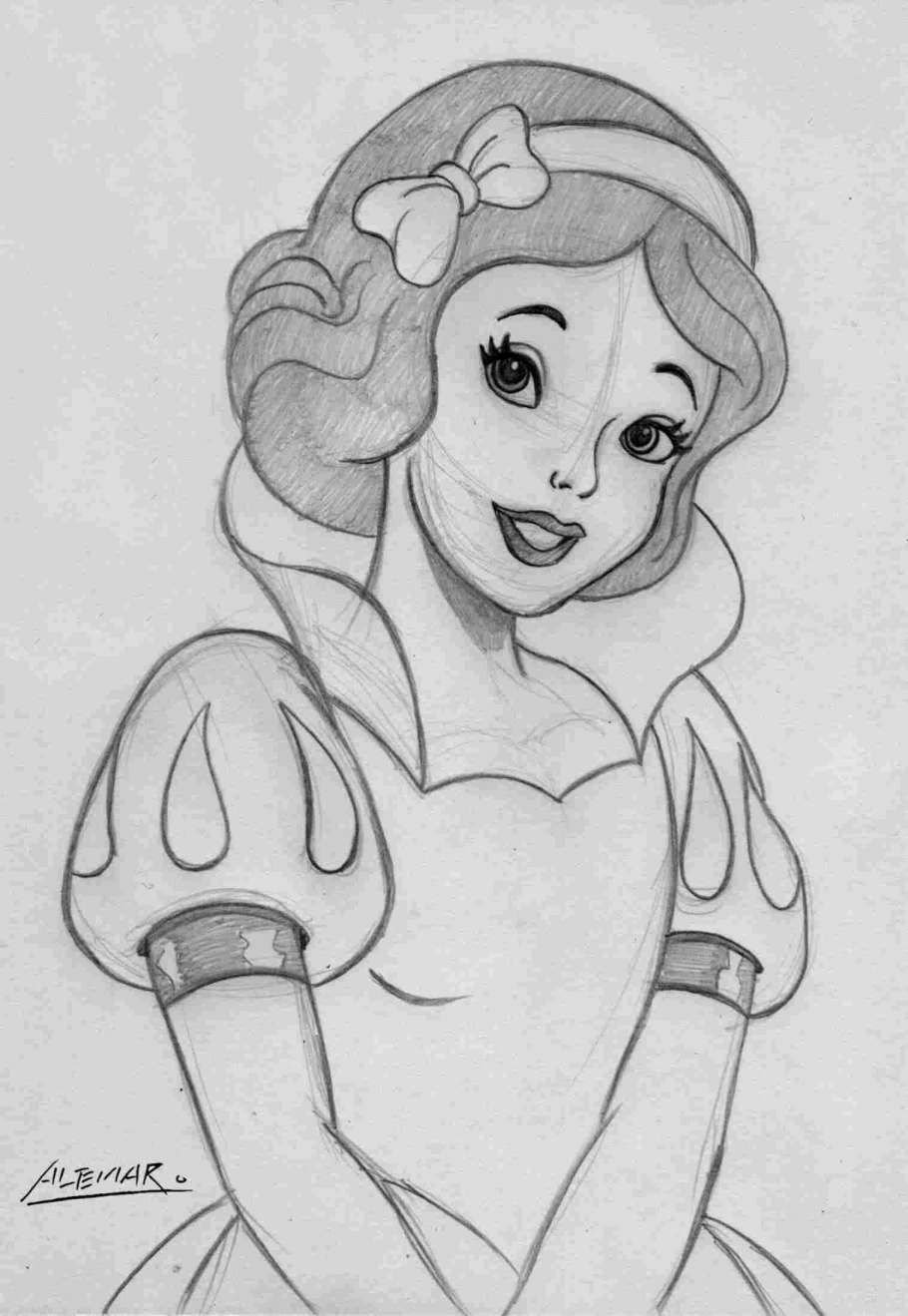 Princess Sketch Drawing High-Quality