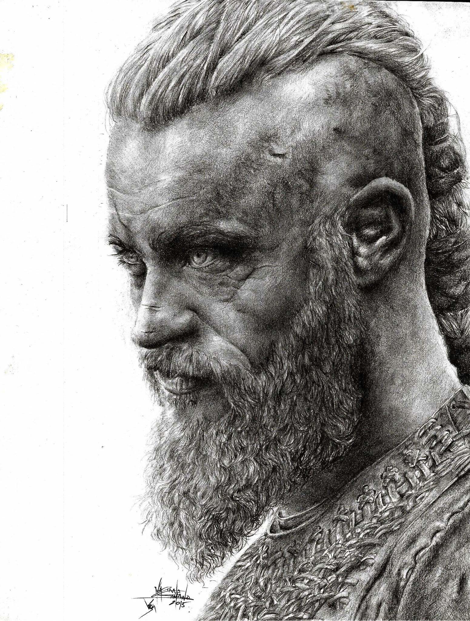 Ragnar Lothbrok Drawing High-Quality