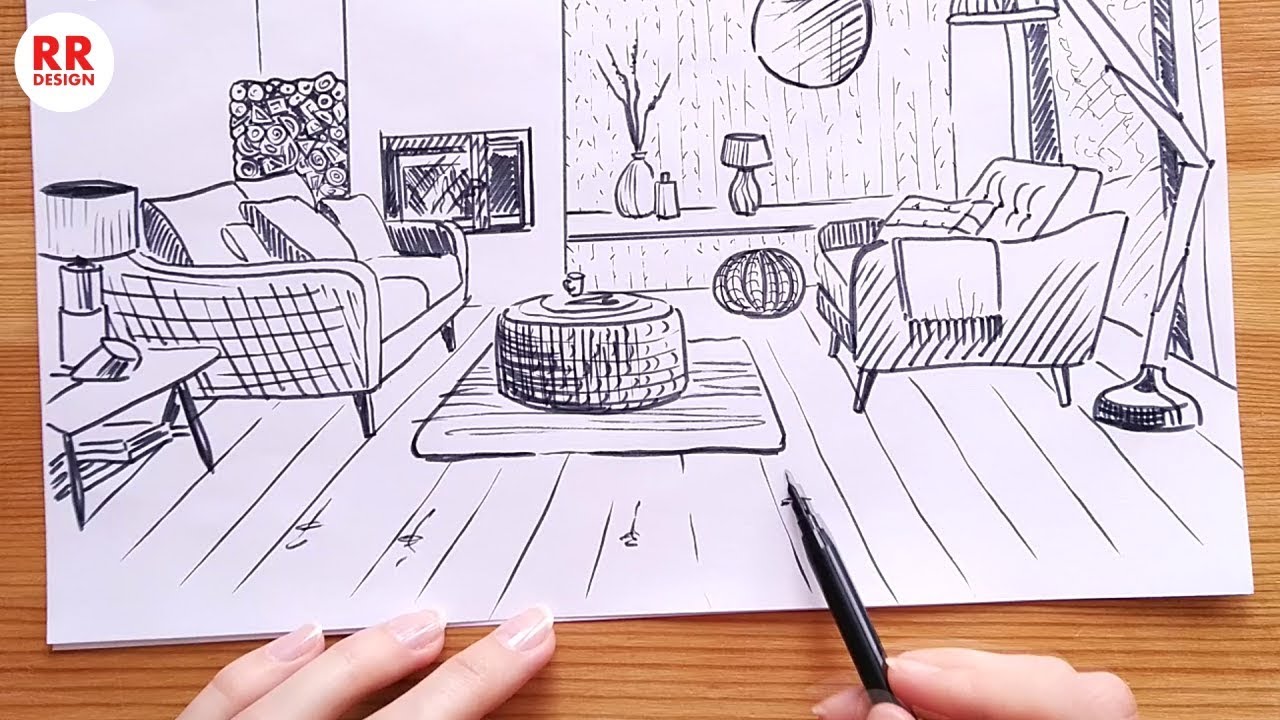 Room Design Drawing High-Quality