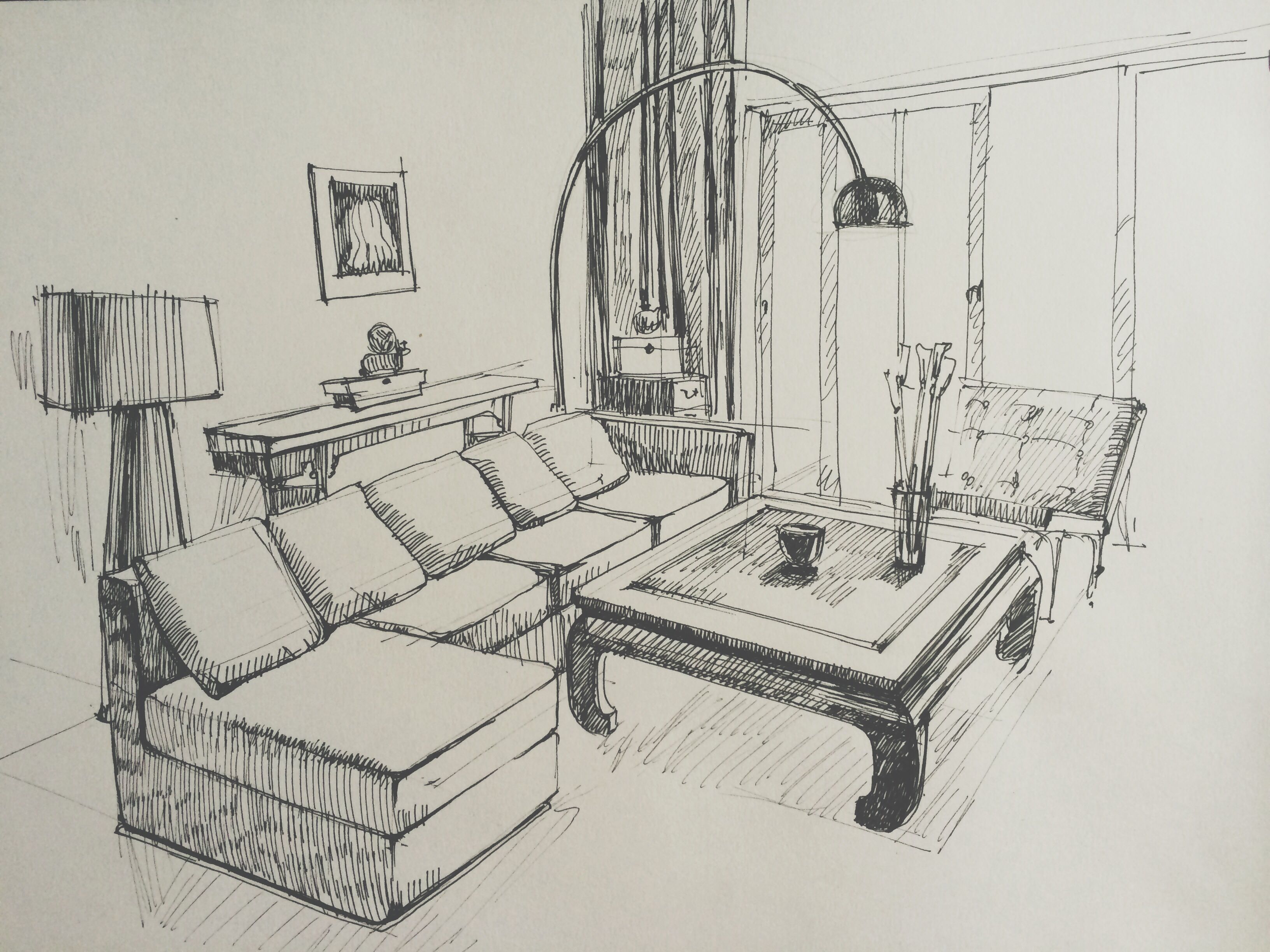 Room Design Drawing Sketch