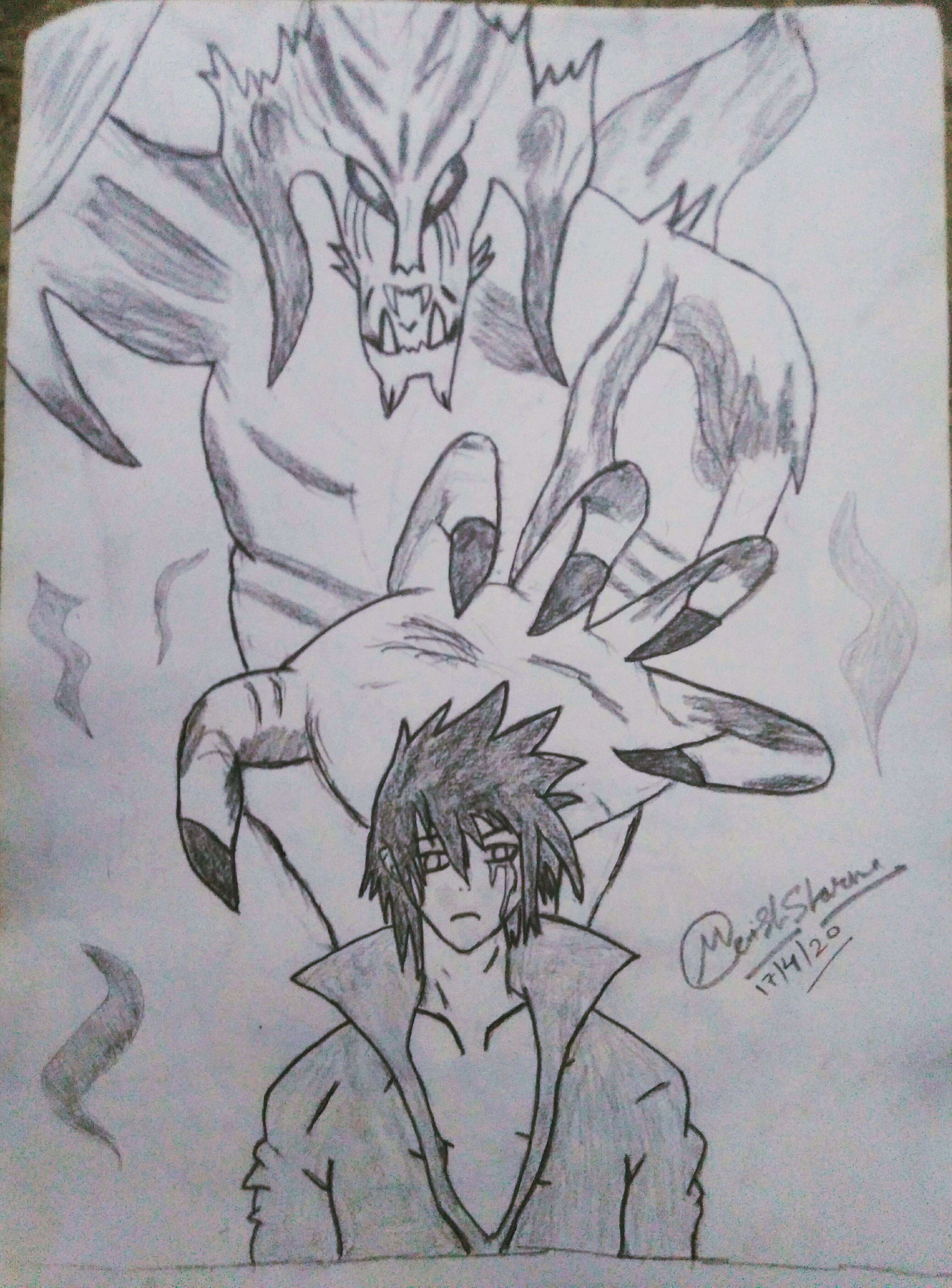 Sasuke with Susanoo Drawing