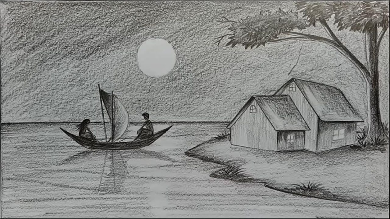 Scenery Sketch Drawing Picture