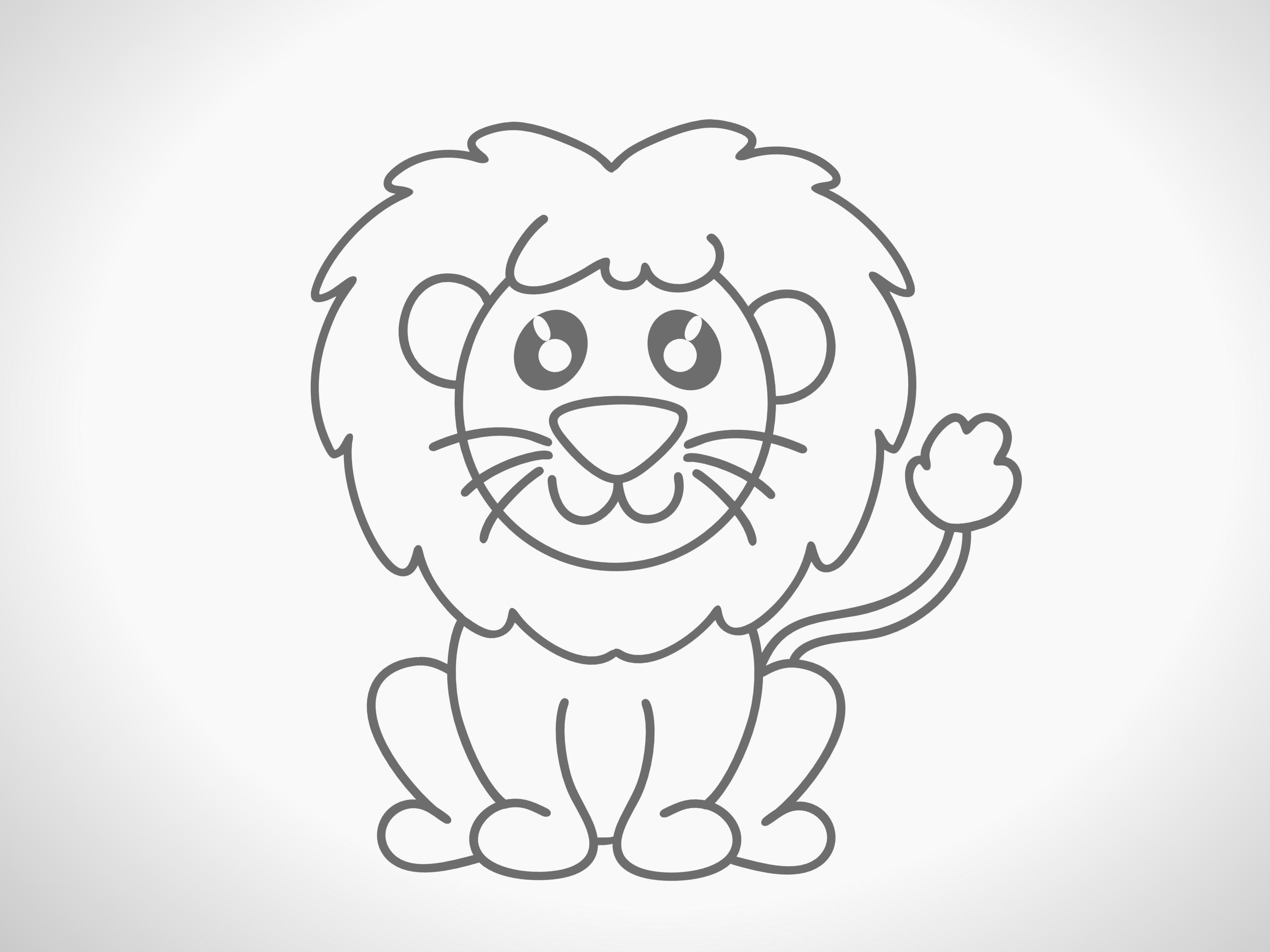 Simple Lion Drawing Picture
