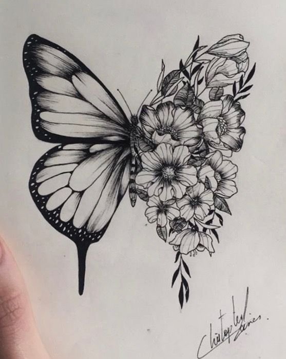 Tattoo Butterfly Drawing Photo - Drawing Skill