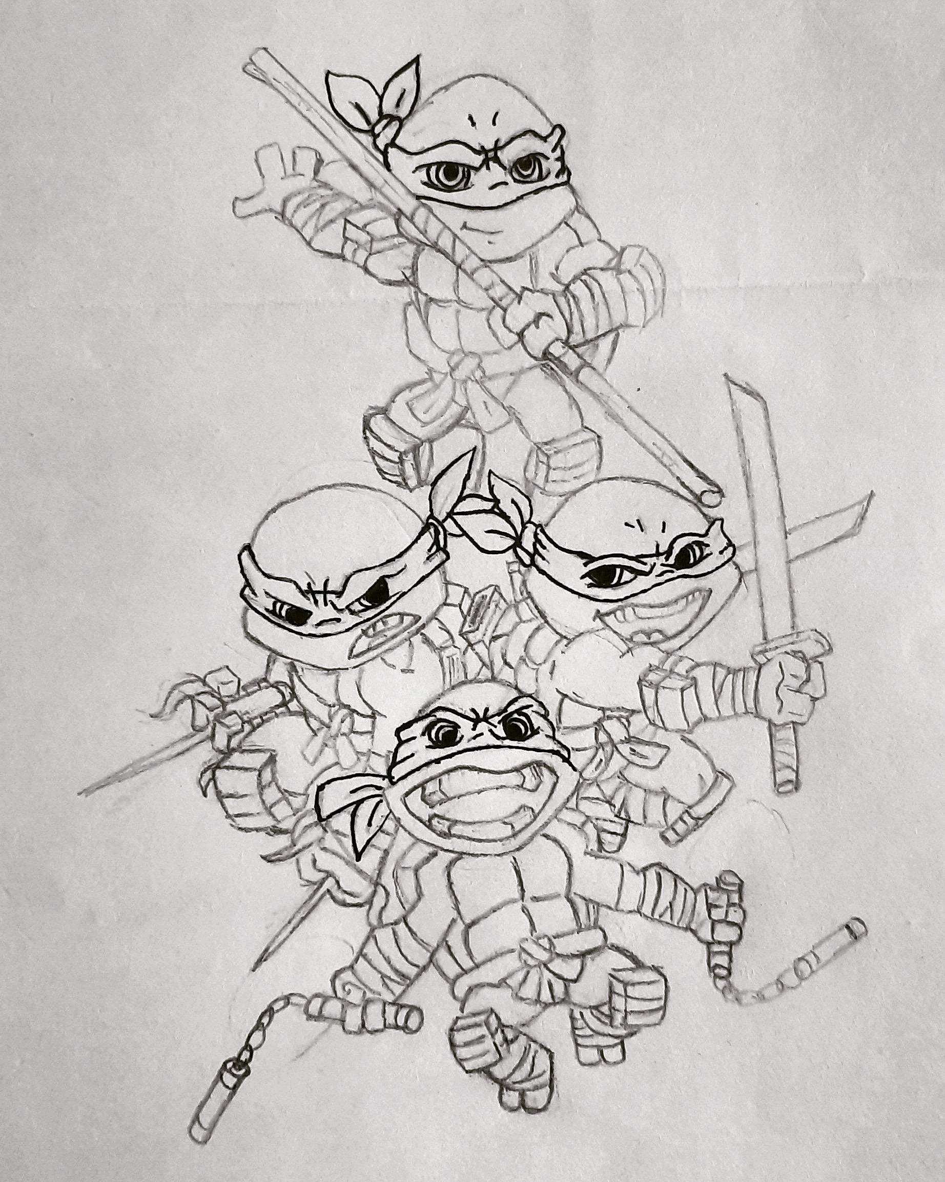 ninja drawings in pencil