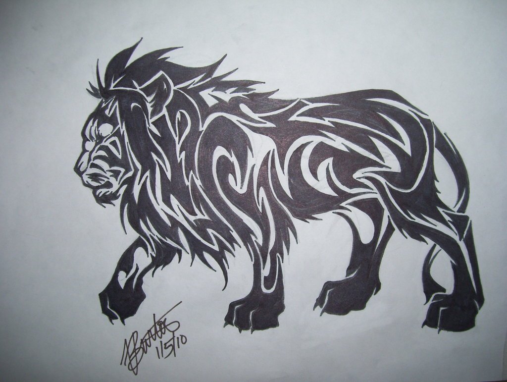 Tribal Lion Drawing Amazing