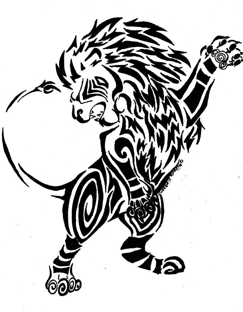 Tribal Lion Drawing Beautiful Image