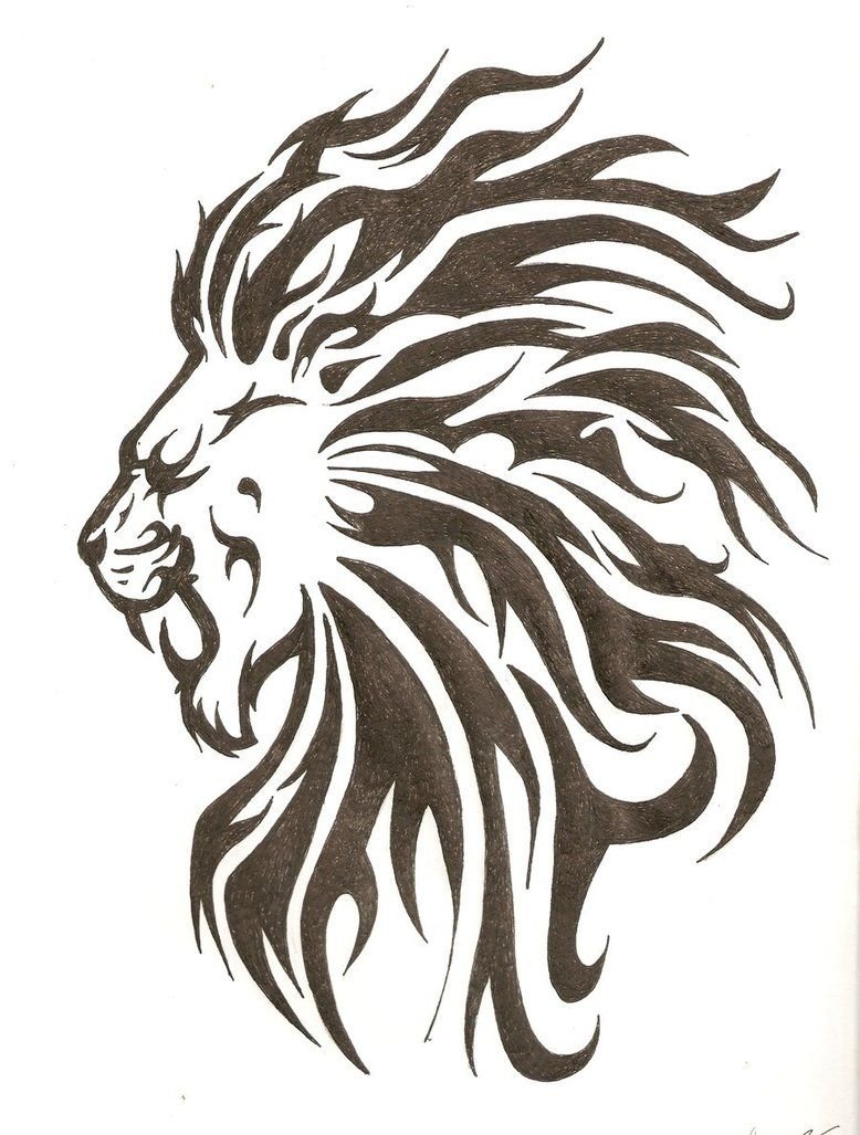 Tribal Lion Drawing Photo