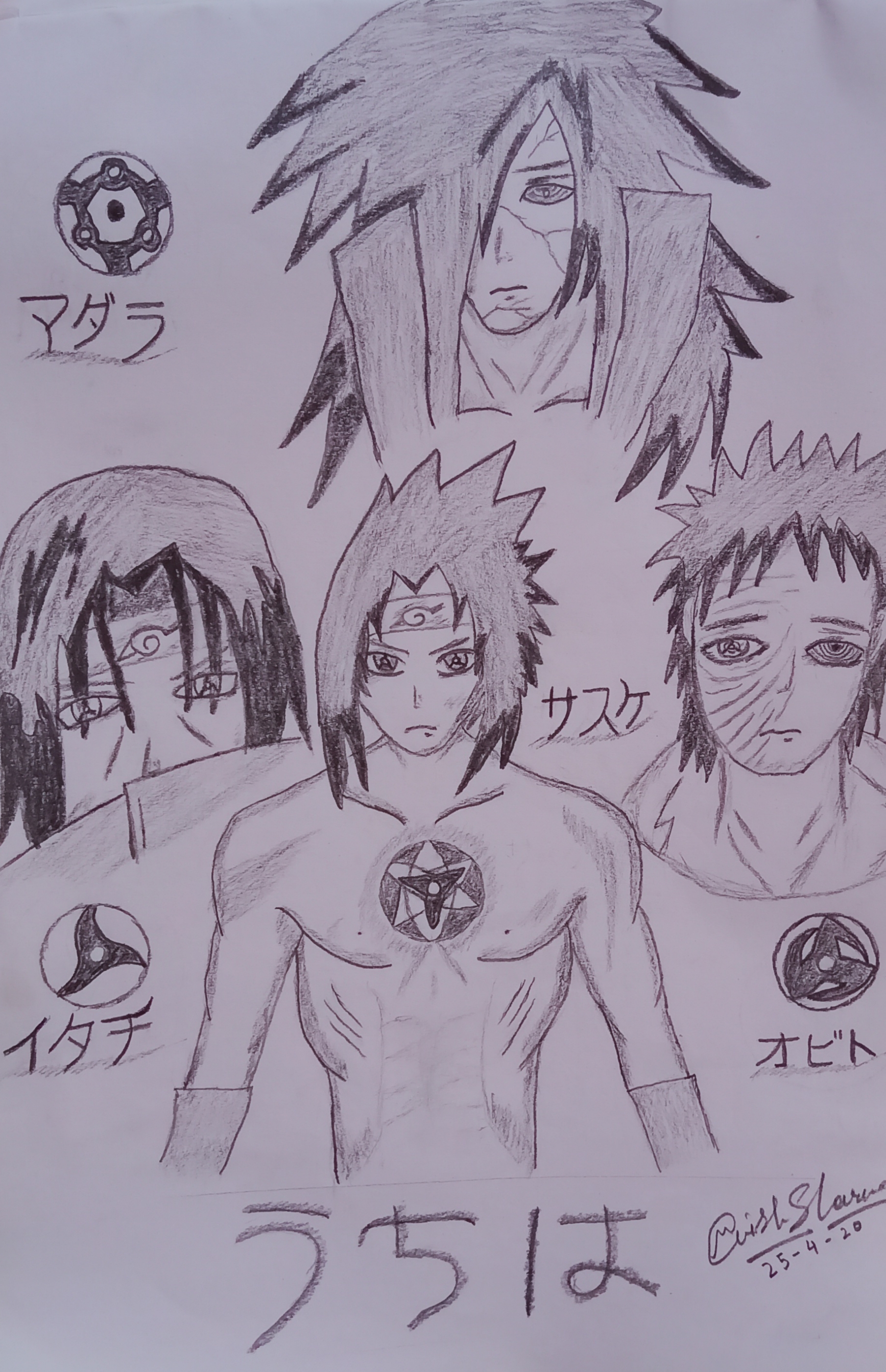 Uchiha Clan – Sasuke, Madara, Itachi, Obito Drawing