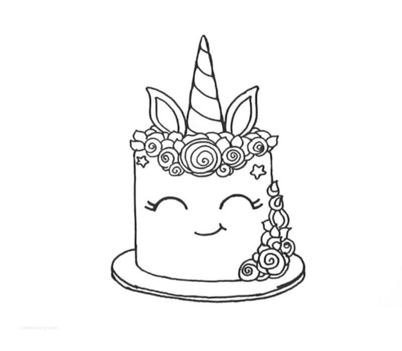 Unicorn Cake Drawing Art