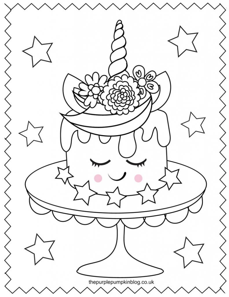 Unicorn Cake coloring Pages : r/Coloring_Pages_pdf