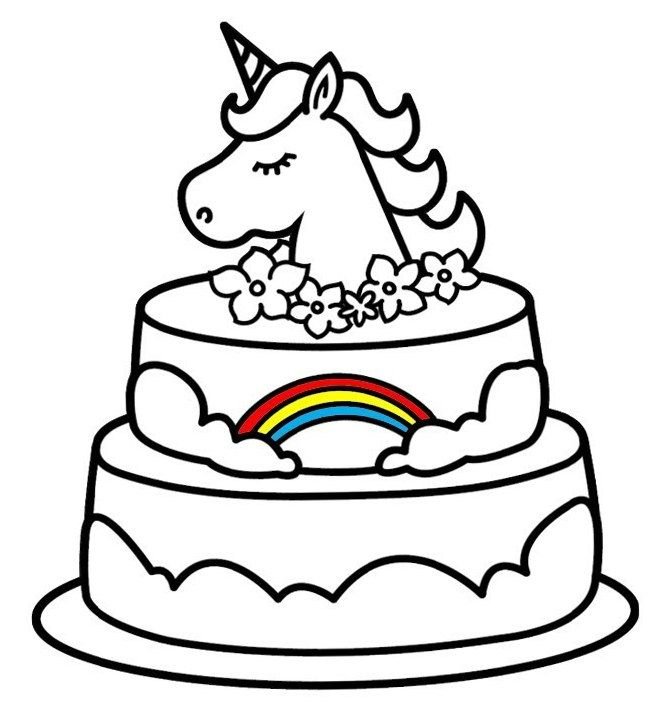 Unicorn Cake Drawing Image