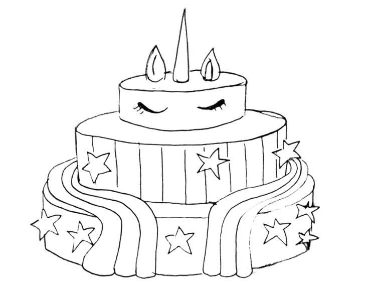 Unicorn Cake Drawing Realistic