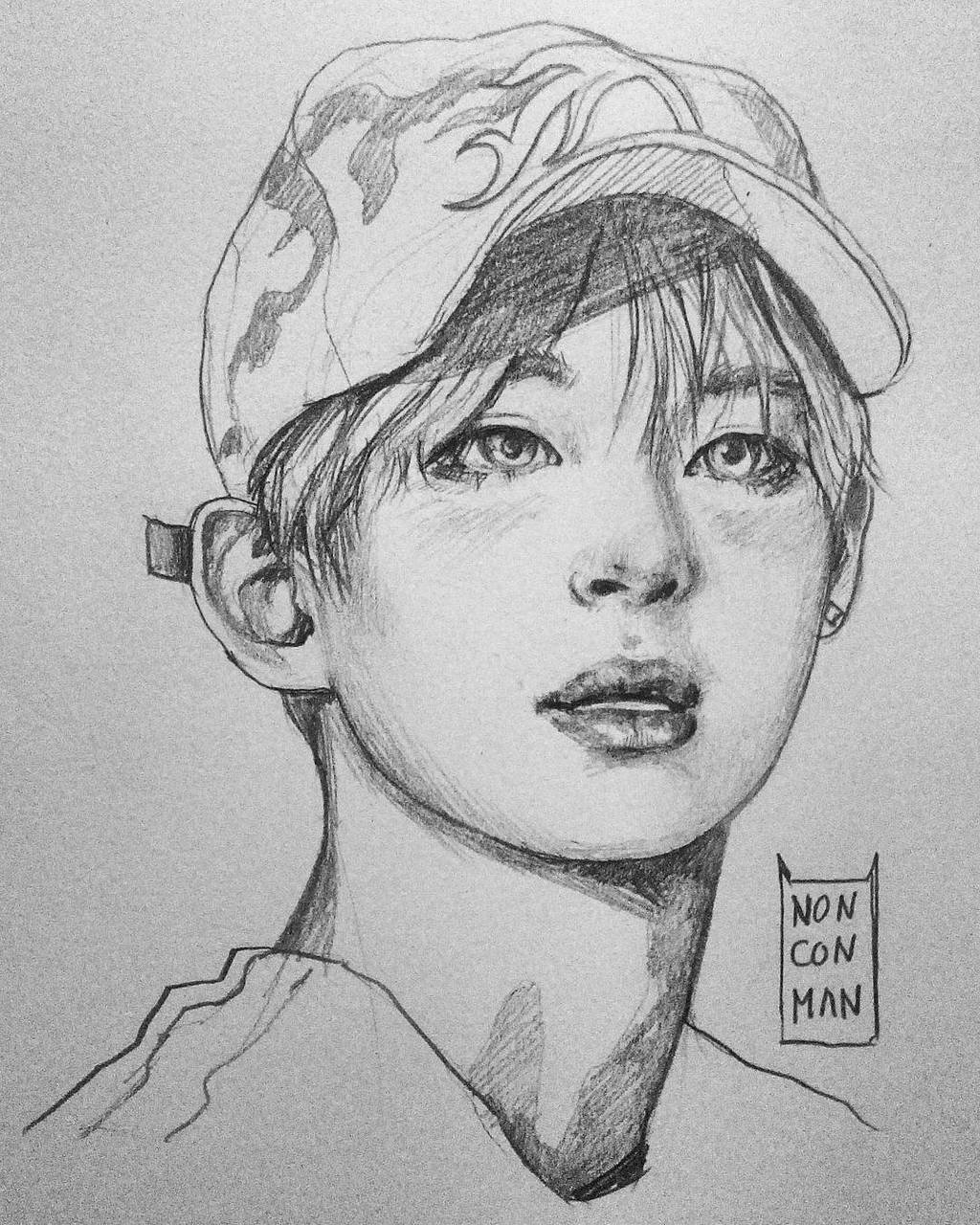 V BTS Drawing Creative Art