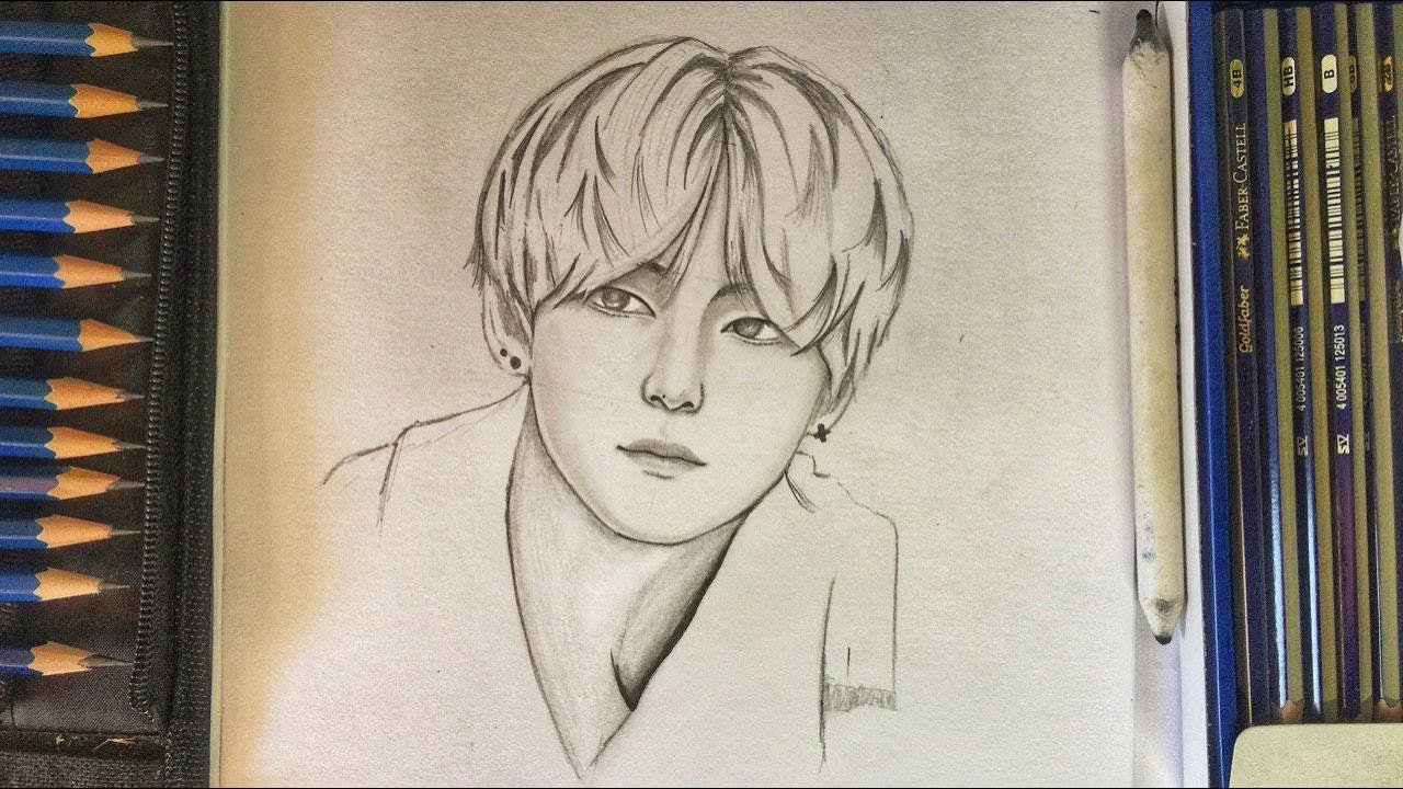 V BTS Drawing Pictures