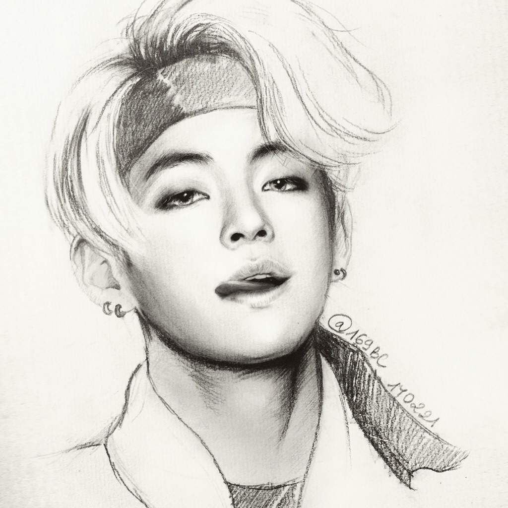 V BTS Drawing Sketch