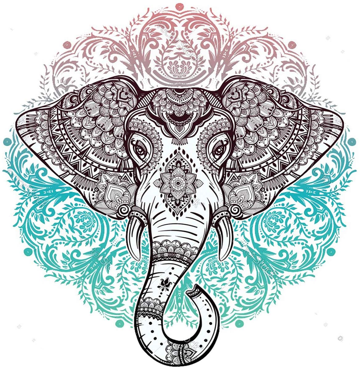 Vector Mandala Elephant Drawing Photo