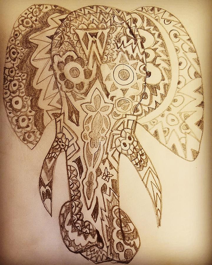 Vector Mandala Elephant Drawing Picture