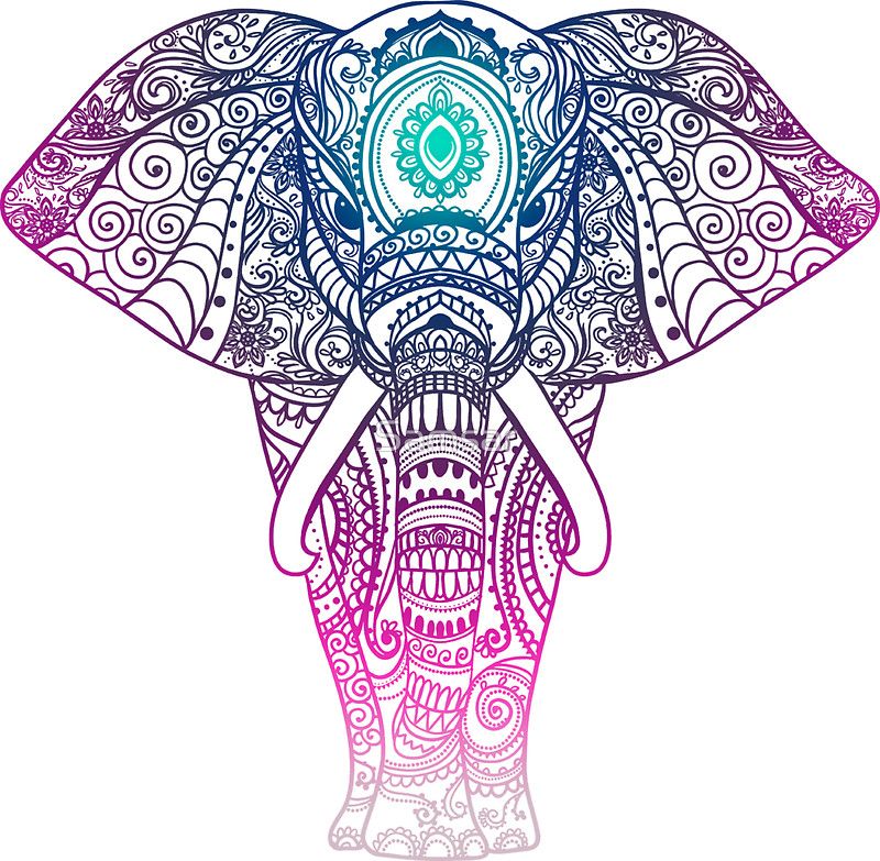 Vector Mandala Elephant Drawing