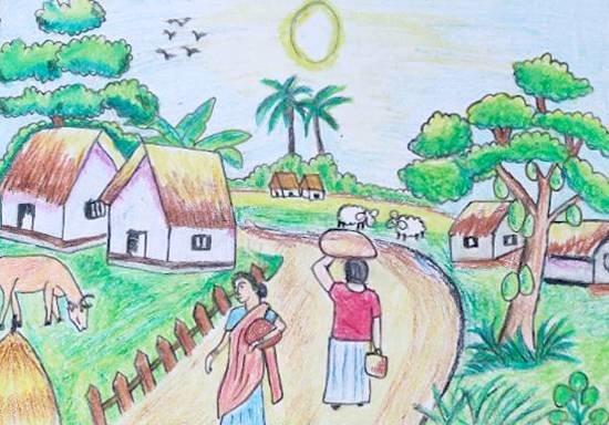 Village Drawing Image