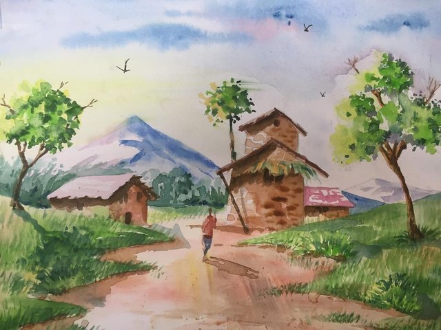 Village Drawing Picture