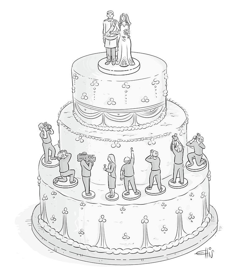 Wedding Cake Drawing High-Quality