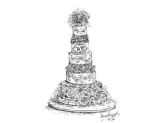 Wedding Cake Drawing Realistic