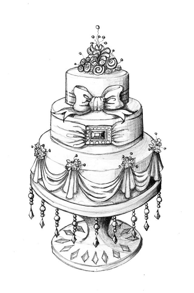 Wedding Cake Drawing Sketch