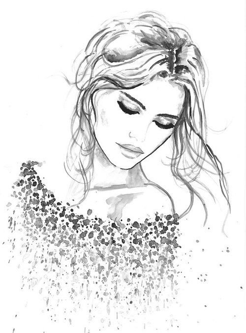 Woman Sketch Drawing Image