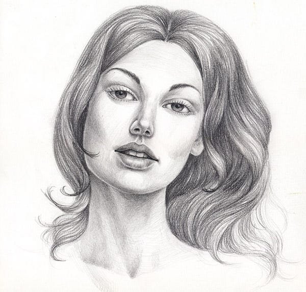 Woman Sketch Drawing Realistic