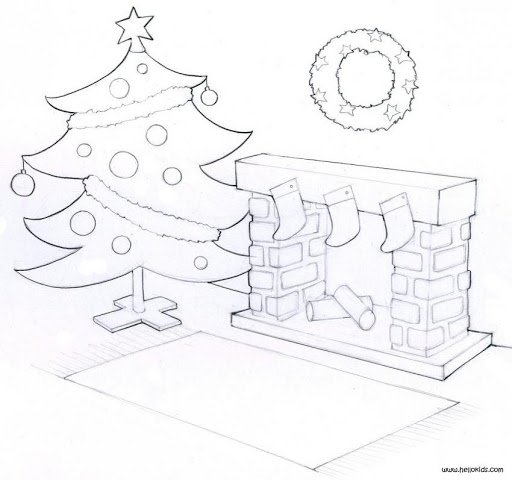 Xmas Tree Drawing High-Quality