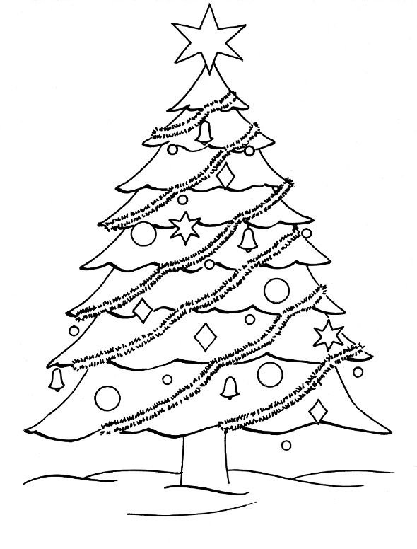 Realistic Christmas New Year Winter Tree With Decorations Presents And  Snow Sketch Template Set Holiday Cartoon Vector Illustration In Black And  White For Games Decor Coloring Paper Page Book Royalty Free SVG